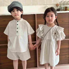 セットアップ キッズ ワンピース 女の子 即購入OK 男の子 子供服 兄妹 上下セット ジュニア ベビー服 シャツ 半袖 ショートパンツ 春 夏 おしゃれ 可愛い トップス ボトムス 赤ちゃん 半ズボン 入学 入園 誕xkxiaoz239