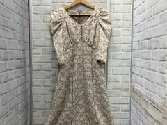 SNIDEL ／ スナイデル  ／ SWFO231047 ／ 半袖ワンピース ／ 総柄 ／サイズ0 ／ ホワイト