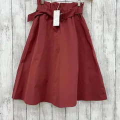 新品【 プロポーションボディドレッシング 】 ベルト付き フレアスカート レッド