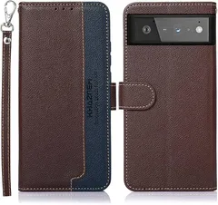 ピクセル 6 ケース 手帳型 ピクセル6 カバー 財布型 ストラップ付き [RFIDブロッキング] 高級PUレザー マグネット開閉式 カード収納 横置きスタンド機能 耐衝撃 人気 便利 おしゃれ ブラウン