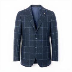 未使用級】LARDINI ブートニエール付テーラードジャケット ネイビー 48