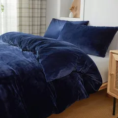 【即日発送】毛布にもなる2WAY仕様 かけ布団カバー 布団掛けカバー 静電気防止 掛けふとんカバー 速乾 吸湿発熱 静電気防止 極細マイクロファイバー 抗菌防臭 秋冬用 8ヶ所紐付き あったか (掛け布団カバーセミダブル：170x210cm セミダブル ネイビ