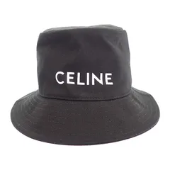 セリーヌ CELINE バケットハット Mサイズ 2AU5B968P.38UB 帽子 ロゴ入り ギャバジンコットン ブラック 黒 シンプル 定番 カジュアル ファッション ギフト 美品 旅行 メンズ【中古】【Sランク】