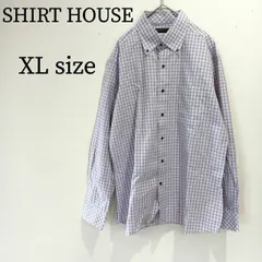 SHIRT HOUSE シャツハウス メンズ シャツ ボタンダウン 長袖 チェック柄 チェック ビジネス フォーマル XL