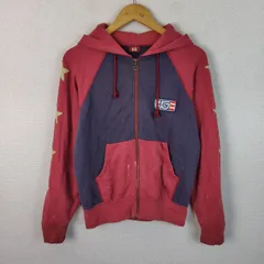 00s HYSTERIC GLAMOUR ヒステリックグラマー スウェット パーカー フルジップ レッド FREEサイズ メンズ 古着 ストリート アメカジ　Y2K