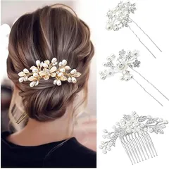 【新品】 3点セット ヘアピン パール 髪飾り ヘッドドレス コーム お花 手作り ヘアアクセサリー 結婚式 卒業式 入学式 髪飾り ヘッドドレス 和装 アレンジ 1