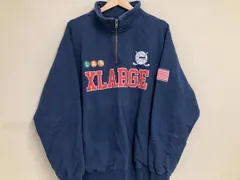 XLARGE エクストララージ ハーフジップスウェット ネイビー ロゴ ホッケー 91 長袖 LA