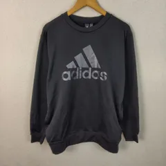 adidas アディダス スウェット デカロゴ ブラック Oサイズ メンズ 古着 ストリート スポーツMIX