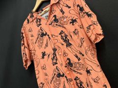 美品 STAR OF HOLLYWOOD ゼブラ柄 レーヨンオープンカラーシャツ