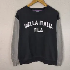 FILA フィラ スウェット ロゴプリント ネイビー Lサイズ メンズ 古着 ストリート スポーツMIX