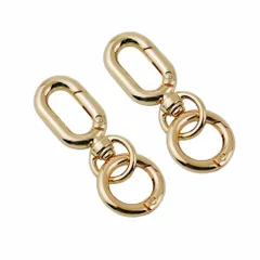 【即日発送】ナスカン 回転フック ストラップ 丸カン 付き チャーム ワンタッチ リング 手芸用品 キーリング ハンドメイド パーツ アクセサリー 手作り キーホルダー 素材 キーホルダー金具 DIY 2個入り 副資材