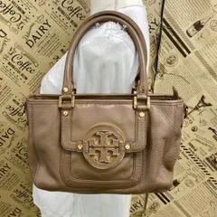 トリーバーチ ハンドバッグ ショルダー 2WAY ロゴ 革 茶 旅行 ビジネス GC60
