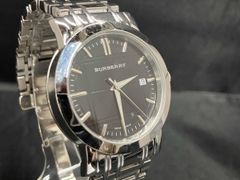 稼動品 Burberry バーバリー スクエア デイト ネイビー文字盤 腕時計