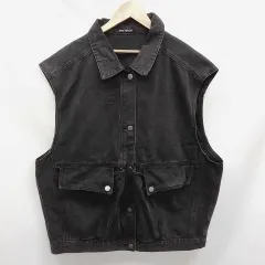 SPRAYPREMIUM スプレイプレミアム オーバーサイズデニムベスト ブラック □○