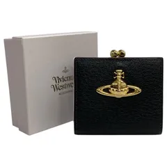 美品/VivienneWestwood/ヴィヴィアンウエストウッド/ビッグオーブ/2つ折り/ガマ口/財布/牛革/ブラック黒/FB4281