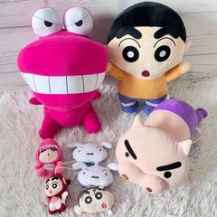 크레용 신짱 봉제인형 신노스케 부리부리자에몽 마스코트 상품 정리 판매 8점 세트 8