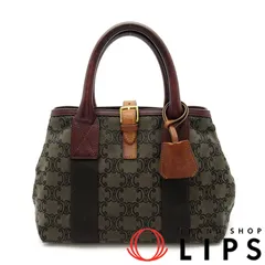 ⭐CELINE⭐ セリーヌ ミニボストンバッグ マカダム柄 トリオンフ CELINE（セリーヌ） マカダム柄 キャンバス ミニボストンバッグ