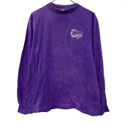 USA製 BELTON 長袖 プリントTシャツ L パープル プルオーバー ワンポイント バックプリント ビックプリント ロンT 春物 a803-6275