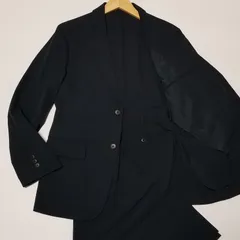 洗える【美品】UNIQLO ユニクロ 感動ジャケット パンツ セットアップ スーツ Мサイズ ネイビー 紺色 ウォッシャブル トラベルスーツ 2B 2ボタン シングル ストレッチ