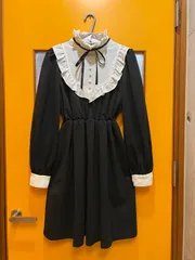 Y【Y3-41】◇  Ank Rouge　Mサイズ　ヨーク切り替えワンピース　黒色×白色