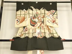 平和屋着物[]お宮参り　男の子　祝着　産着　初着　のしめ　駒刺繍　兜　金彩　正絹　逸品　AABG3186ja