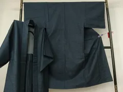 平和屋着物▽男性　紬　単衣　アンサンブル　霞文　三越扱い　正絹　逸品　AABG8684jh