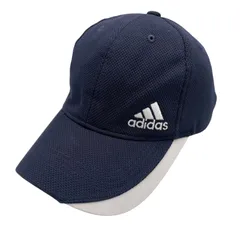 ■ アディダス ネイビー×ホワイト ロゴ刺繍 メッシュキャップ 帽子