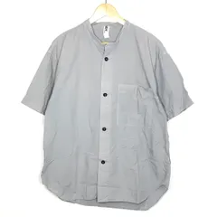 【倉吉店】MHL | エムエイチエル 半袖シャツ COTTON RAMIE POPLIN SS SHIRT (MID GREY) 596-2150517 グレー サイズ：L 【102】