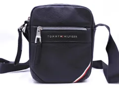 TOMMY HILFIGER トミーヒルフィガー ロゴ レザー ショルダー バッグ 黒 ■■ メンズ