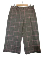k05250124140　LAURA ASHLEY　UK12　グレー×紫×えんじ色　Lサイズ程度　パンツ　ショート/ハーフパンツ　秋冬