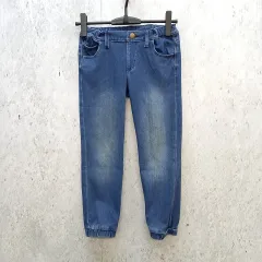 MPS Right-on エムピーエス ライトオン デニム ジョガー パンツ ウエストゴム キッズ 柔らか ブルー 130サイズ ◎_〇◇