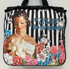 935　LeSportsac　レスポートサック　benefit　ベネフィット　コラボ　トートバッグ　大きめ　大容量　フリル　ブラック　黒　花柄　ストライプー　ドット　水玉　ローズ　薔薇