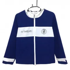 V12 ジップパーカー ネイビー×白 胸元切替 裏地メッシュ ブルゾン レディース 0(S) ゴルフウェア V12