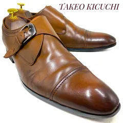 TAKEO KIKUCHI タケオキクチ モンクストラップ 茶 ブラウン 27cm　革靴 ビジネスシューズ ドレス カジュアル 本革 本皮 メンズ