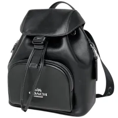コーチ COACH ロゴ リュックサック ペース バックパック デイパック リュック レザー ブラック CR100 レディース 【中古】