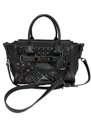 【中古】coach　コーチ ハンドバッグ 55503 レザー ハラコ ダークブラウン 2WAY ショルダーバッグ パッチワーク レディース＿s13＿セルモアから出品＿s-0541-r13