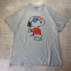 O-563 PEANUTS Snoopy スヌーピー グラフィックプリントTシャツ サイズL