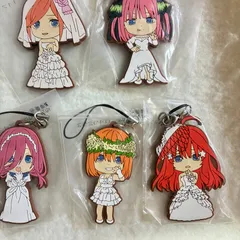 【8】五等分の花嫁 一花 二乃 三玖 四葉 五月 ラバーストラップ ウェディングドレス姿 ５人セット