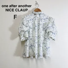 one after another NICE CLAUP 2wayボウタイフリルブラウス リボン ボウタイ 半袖ブラウス ホワイト フェミニン フリル トップス F