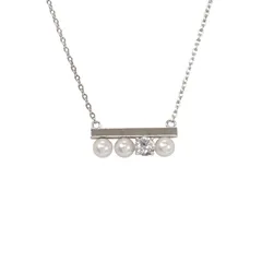 タサキ TASAKI プチ バランス ダイヤモンド ソロ 保証書 保存箱付属 P-16743-3-18KWG ネックレス K18ホワイトゴールド 18金 アコヤ真珠 レディース 【中古】【Aランク】