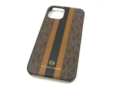 ■美品■ MICHAEL KORS マイケルコース MK柄 PVC iPhone12/12Pro 対応 アイフォンケース スマホケース ブラウン系×ブラック系 DI0511のサムネイル