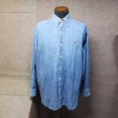 Ralph Lauren デニムシャツ BLAIRE ボタンダウン ワンポイント刺繍 ブルー系 表記サイズ：M　y7312e