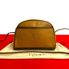 極 美品 LOEWE ロエベ ヴィンテージ アナグラム ロゴ レザー 本革 ミニ ショルダーバッグ ポシェット サコッシュ ブラウン 29023