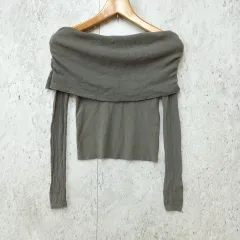 Louere ルエレ シアー オフショル ニット トップス ドレープ チャコール Mサイズ 〇、◇☆