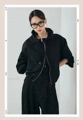 ナイロンボリュームWジップパーカーブルゾン　ブラック　esica エシカ　同型