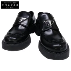 PRADA プラダ 2DE127 チョコレート ブラッシュドレザー ローファー 36.5
