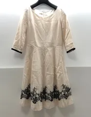 LAISSE PASSE ワンピース ひざ丈 七分袖 アイボリー 刺繍 レッセパッセ SGAW26-0949