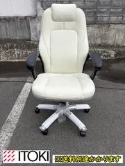 【中古】【一部地域送料無料】イトーキ　ゲーミングチェア　アドレナ　PVCレザー　ホワイト　事務椅子　F-DA-835-0317A