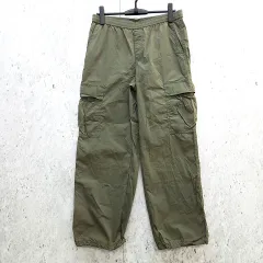 UNIQLO ユニクロ イージー カーゴパンツ ウエスト プルオン ワイドシルエット ゆったり オリーブ Lサイズ 〇、◇