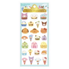 サンリオキャラクターズ　マシュマロステッカーズ フード　シール　かわいい　ハローキティ　クロミ　マイメロディ